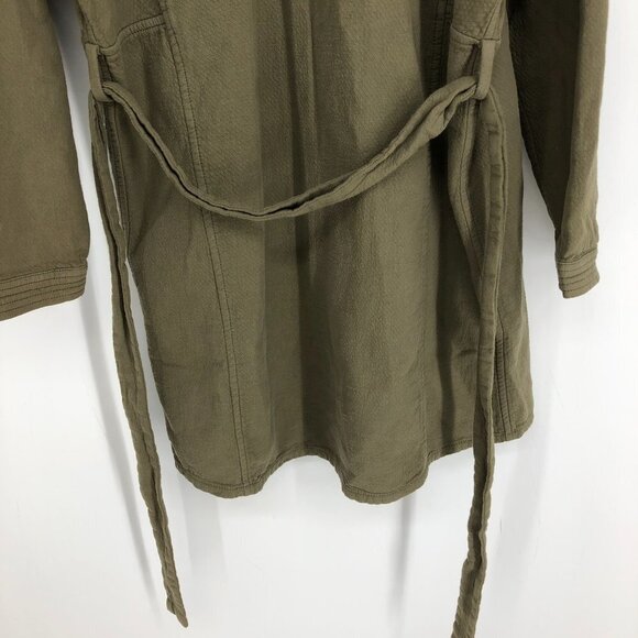 Madewell Olive Green Stitch  Edge Duster Utility Jacket Cardigan tie waist XS - Picture 14 of 16